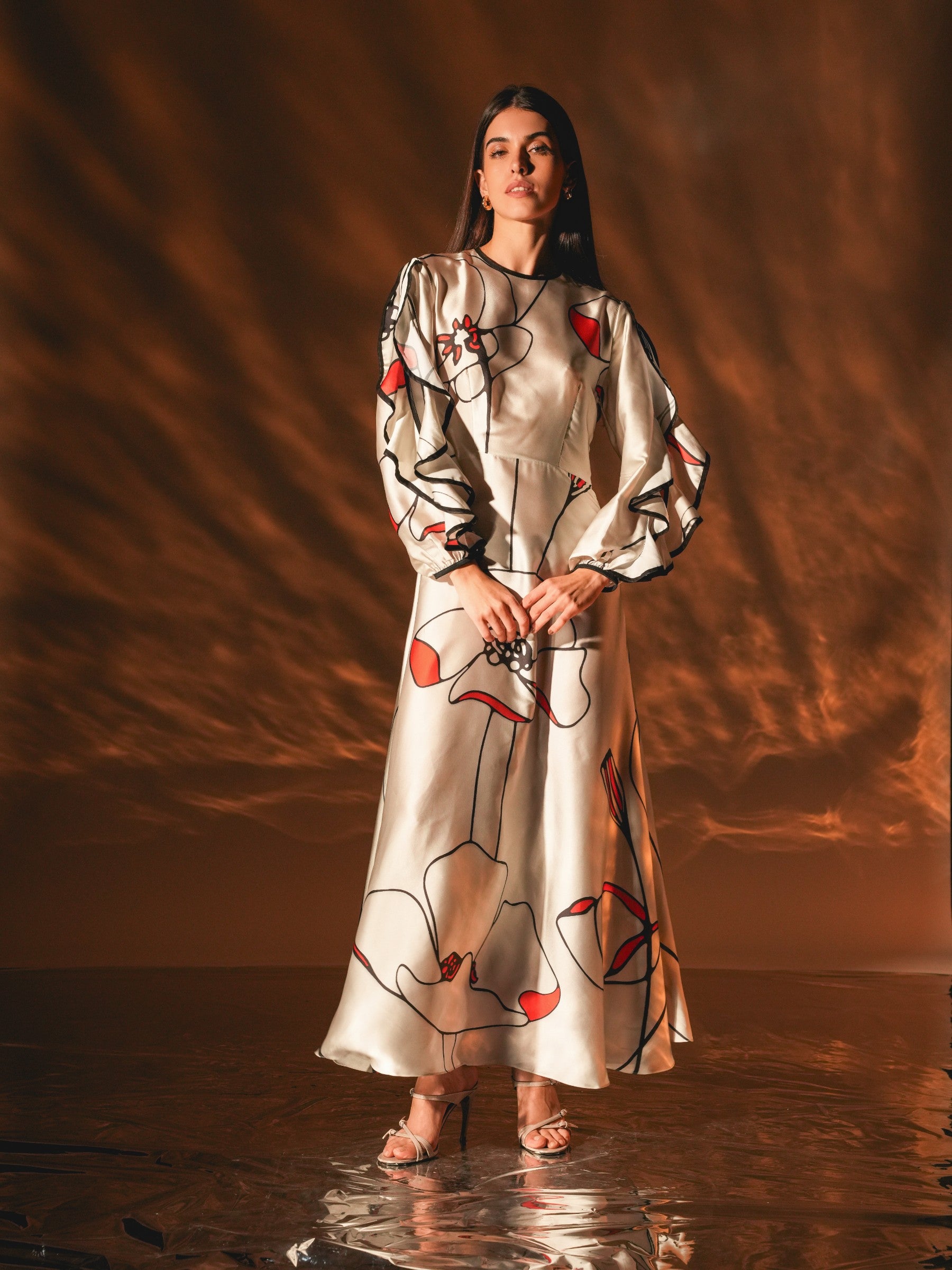 mexican ladies dress Women's Dresses Handcrafted in Mexico Sienna twist front satin maxi dress